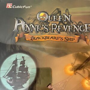 NEW CubicFun 3D Model Puzzle LED Queen Anne's Revenge Blackbeard's Ship 340 Pc